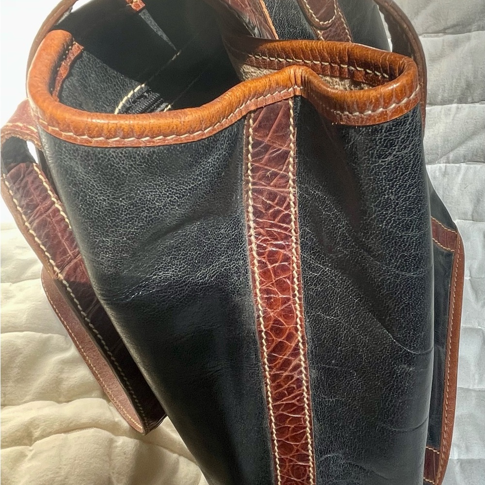 Vintage Brahmin Black and Brown Leather Bag - Picture 5 of 7